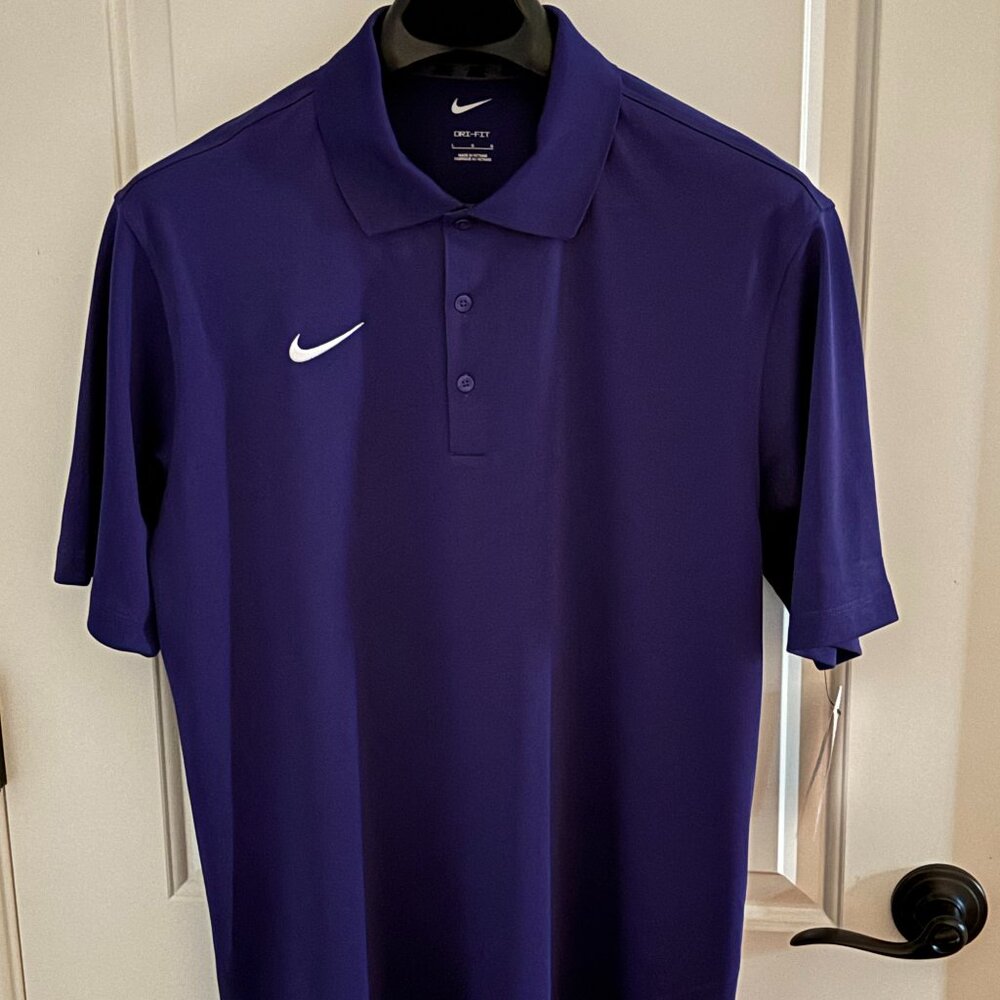 Nike L Varsity Solid Purple Dri-Fit SS Polo NWT